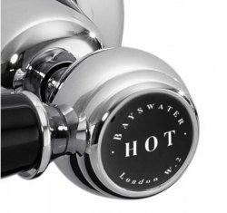 Bayswater Black & Chrome Lever 3TH Wall Bath Filler with Dome Collar