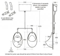 Armitage Shanks Contour 670mm Urinal Bowl