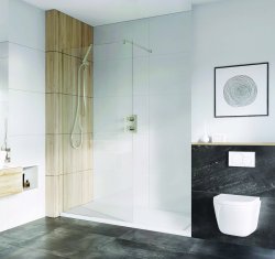 Roman Haven Select 700mm Wetroom Panel (8mm) - Brushed Nickel