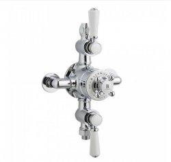 Bayswater White & Chrome Triple Exposed Valve