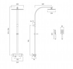 Vado Aquablade Square Shower Package
