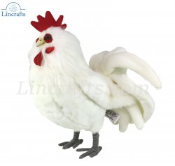 Soft Toy Bird, Rooster White by Hansa (32cm.H) 7222