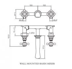 Harrogate Chrome Wall Mounted Basin Mixer