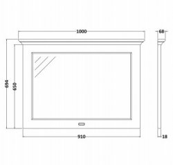 Bayswater 1000mm Plummett Grey Flat Mirror