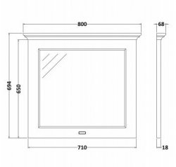 Bayswater 800mm Matt Black Flat Mirror