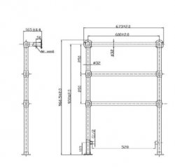 Bayswater Juliet Floor Mounted 966 x 676mm Chrome Towel Rail