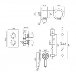 Vado DX Celsius 1 Outlet Square Shower Package