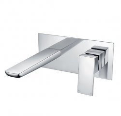 RAK Moon Chrome Wall Mounted Basin Mixer With Backplate
