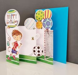 Birthday Card - Boy Kids - Football - 3 Fold Glitter Die-cut - Whippersnappers