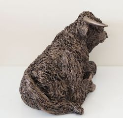 Highland Cow Bull at Rest Cold Cast Bronze Ornament - Frith Sculpture VB055