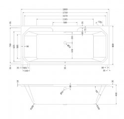 RAK Washington 1800 x 800 Double Ended Bath