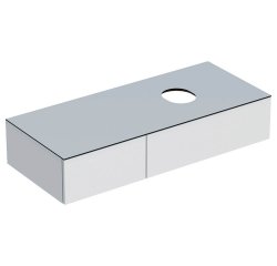 Geberit VariForm 1200mm Two Drawer White Vanity Unit for Lay-On Basin