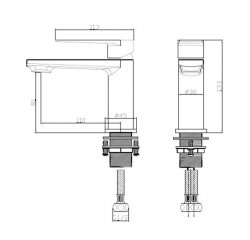 RAK Blade Mini Mono Basin Mixer With Clicker Waste