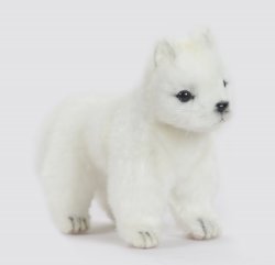 Soft Toy Snow Fox Cub Standing by Hansa (20cm.L) 6831
