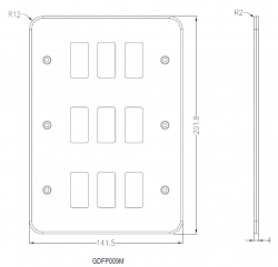Knightsbridge Metalclad 9G grid faceplate - (GDFP009M)