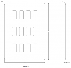 Knightsbridge Screwless 12G grid faceplate - matt white - (GDSF012MW)