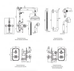 Harrogate Traditional Thermostatic Shower Set Two