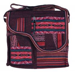 Large Aztec Gheri Cotton Saddle Bag - Red