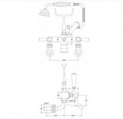Bayswater White & Chrome Lever Wall Mounted Bath Shower Mixer with Hex Collar