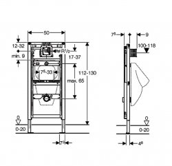 Geberit Duofix Urinal Frame System For Tank Fed Water Supply 1.3m