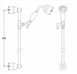 Bayswater White & Chrome Slider Rail Kit