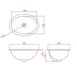 Silverdale Victorian 440mm Undermount Basin - Old English White