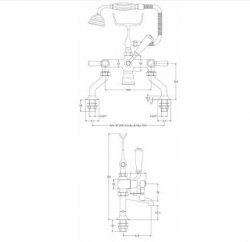 Bayswater White & Chrome Lever Deck Mounted Bath Shower Mixer with Dome Collar