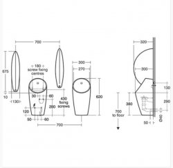 Armitage Shanks Sphero 620mm Smart Sensor E-Hybrid Urinal Bowl