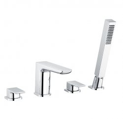 RAK Moon Chrome 4 Hole Deck Mounted Bath Shower Mixer