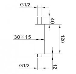 RAK 120mm Chrome Square Ceiling Shower Arm