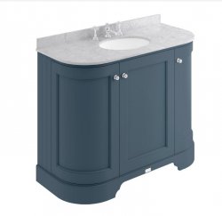 Bayswater Bathrooms Stiffkey Blue 1000mm 3-Door Curved Basin Cabinet