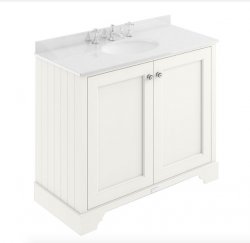 Bayswater Bathrooms Pointing White 1000mm 2-Door Basin Cabinet