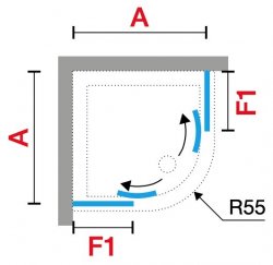 Novellini Zephyros R Double Door Quadrant Shower Enclosure