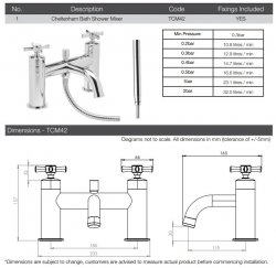 Tavistock Cheltenham Bath Shower Mixer