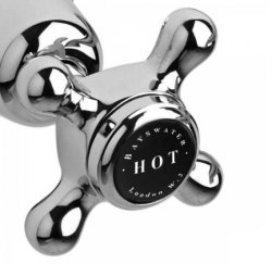 Bayswater Black & Chrome Crosshead Mono Basin Mixer with Dome Collar