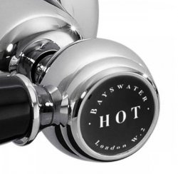 Bayswater Black & Chrome Lever Wall Mounted Bath Shower Mixer with Dome Collar
