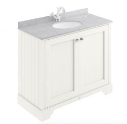 Bayswater Bathrooms Pointing White 1000mm 2-Door Basin Cabinet
