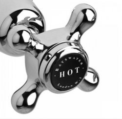 Bayswater Black & Chrome Crosshead Mono Basin Mixer with Hex Collar
