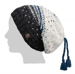 Nordic Slouch Hat - Pure Wool - Teal/Mid Grey