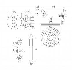 Vado DX Celsius 2 Outlet Square Shower Package