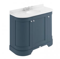 Bayswater Bathrooms Stiffkey Blue 1000mm 3-Door Curved Basin Cabinet