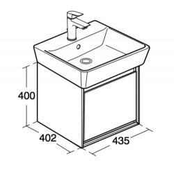 Ideal Standard Connect Air Cube 1 Drawer Vanity Unit for 500mm Basin (Gloss White with Matt White Interior)