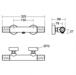 Ideal Standard Ceratherm T100 Exposed Thermostatic Shower Mixer Valve