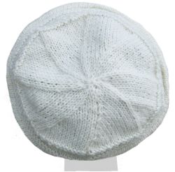 Lace Ridge Beanie - pure wool - fleece lined - natural white