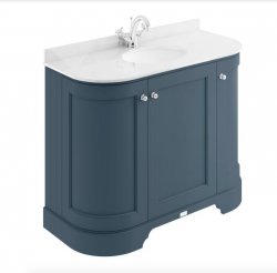 Bayswater Bathrooms Stiffkey Blue 1000mm 3-Door Curved Basin Cabinet