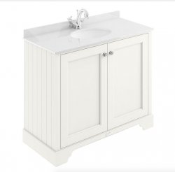 Bayswater Bathrooms Pointing White 1000mm 2-Door Basin Cabinet
