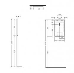 RAK Joy 40 x 68 Wall Hung Mirror