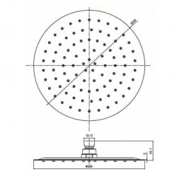 RAK 250mm Black Ultra Slim Air Induction Round Shower Head