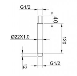 RAK 120mm Chrome Round Ceiling Shower Arm