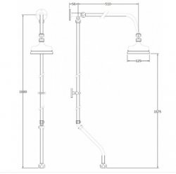 Bayswater Chrome Rigid Riser Kit for Bath Shower Mixer inc Swivel
